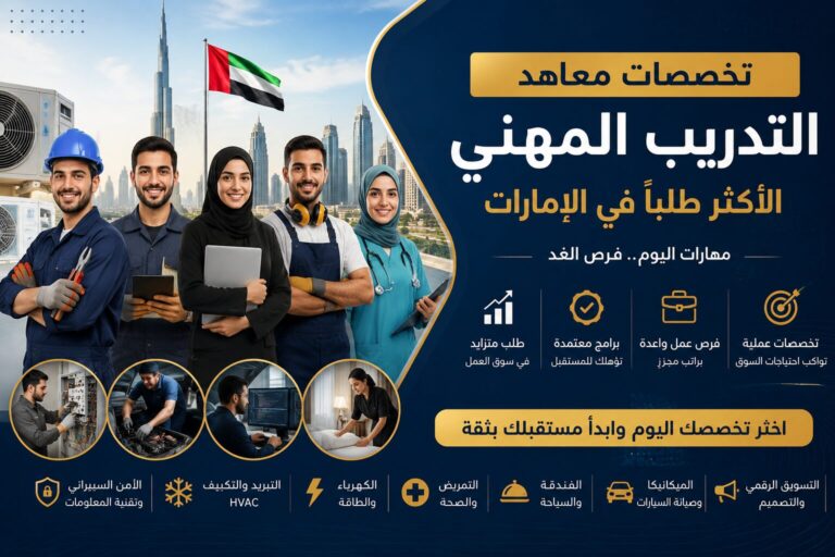 تخصصات معاهد التدريب المهني الأكثر طلبًا في الإمارات