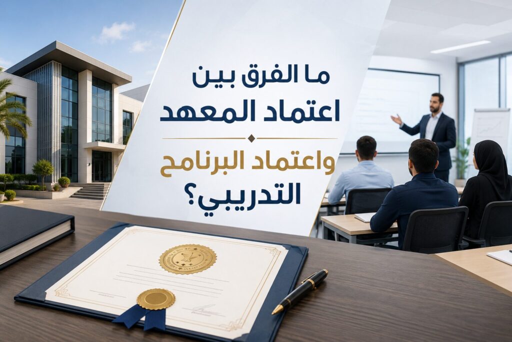 ما الفرق بين اعتماد المعهد واعتماد البرنامج التدريبي؟