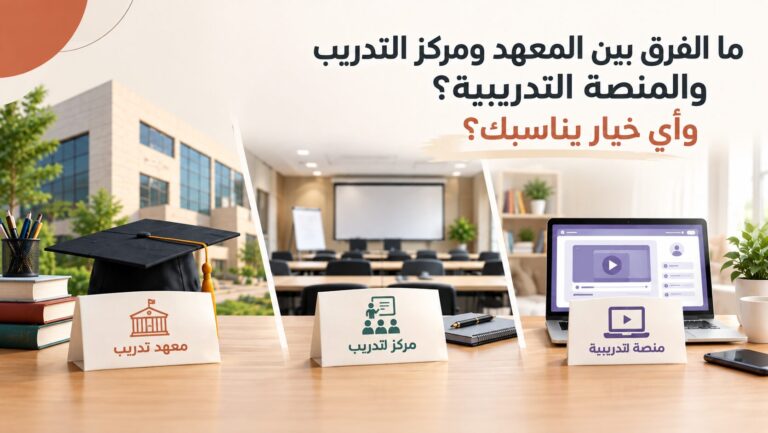 ما الفرق بين المعهد ومركز التدريب والمنصة التدريبية؟ وأي خيار يناسبك؟